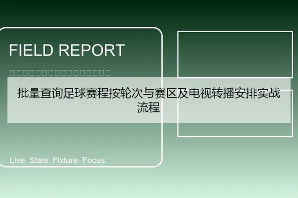 批量查询足球赛程按轮次与赛区及电视转播安排实战流程